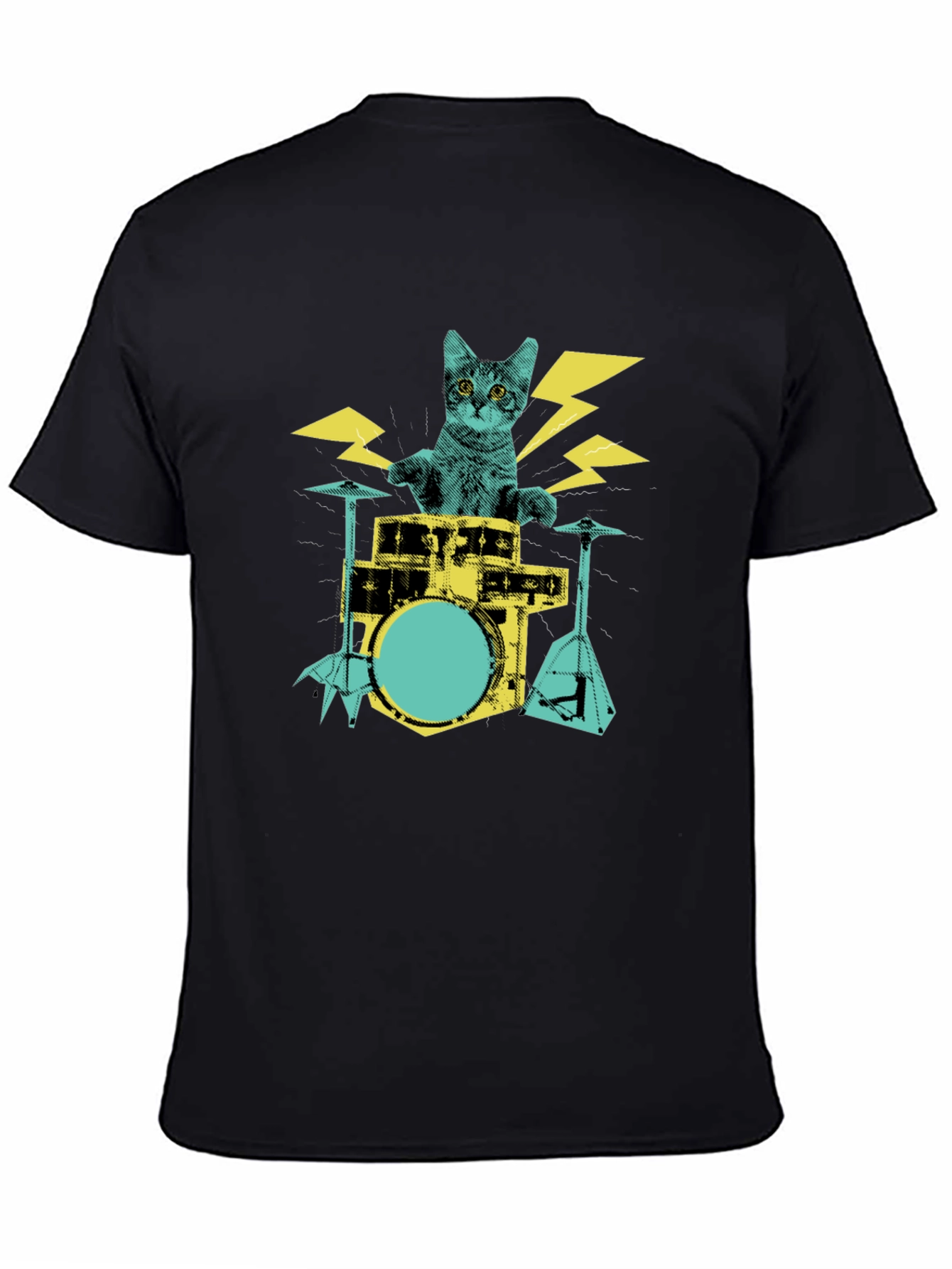 Cat Drummer Graphic T-Shirt