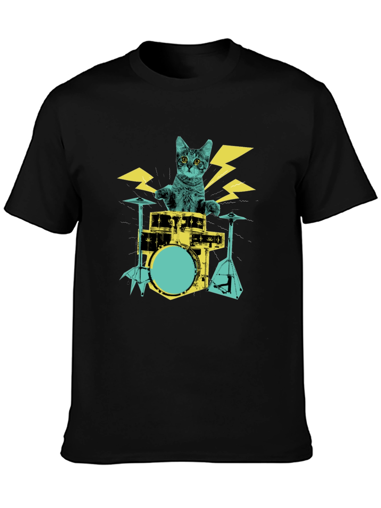 Cat Drummer Graphic T-Shirt