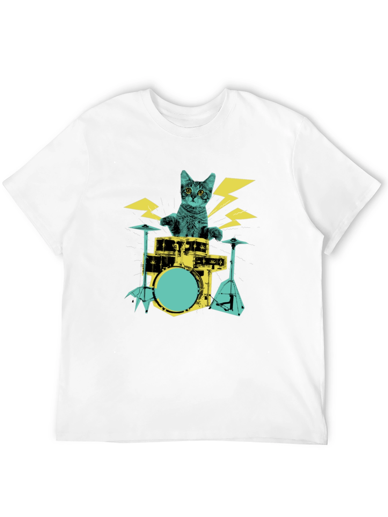 Cat Drummer Graphic T-Shirt
