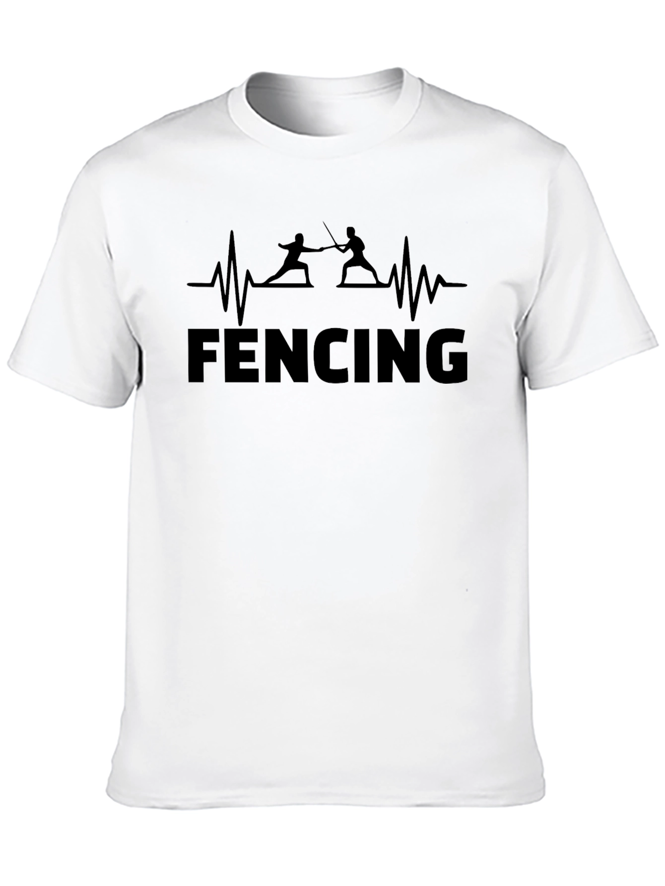 Fencing Heartbeat Black T-Shirt