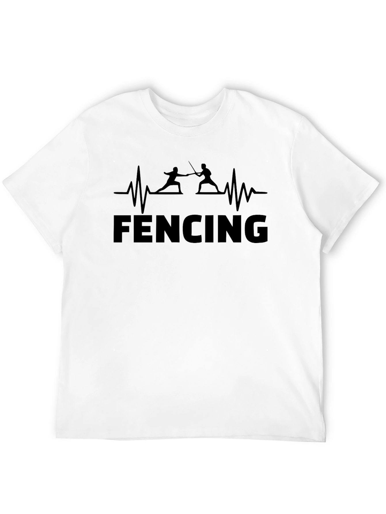 Fencing Heartbeat Black T-Shirt