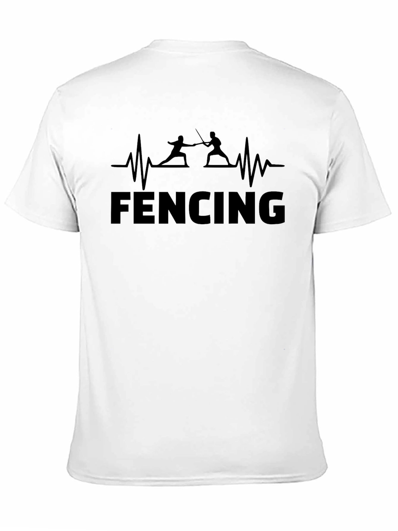 Fencing Heartbeat Black T-Shirt