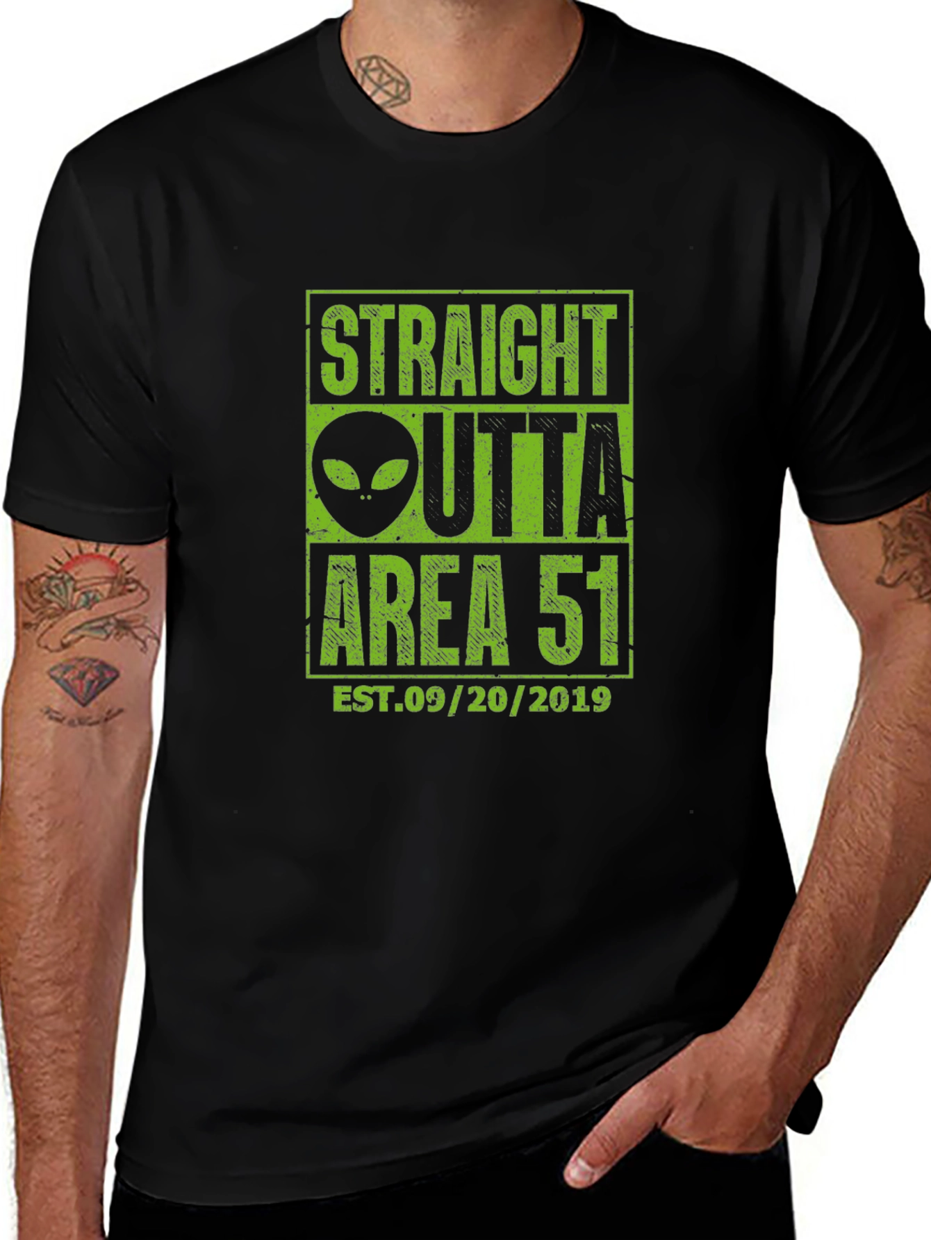 Straight Outta Area 51 T-Shirt - Alien Design