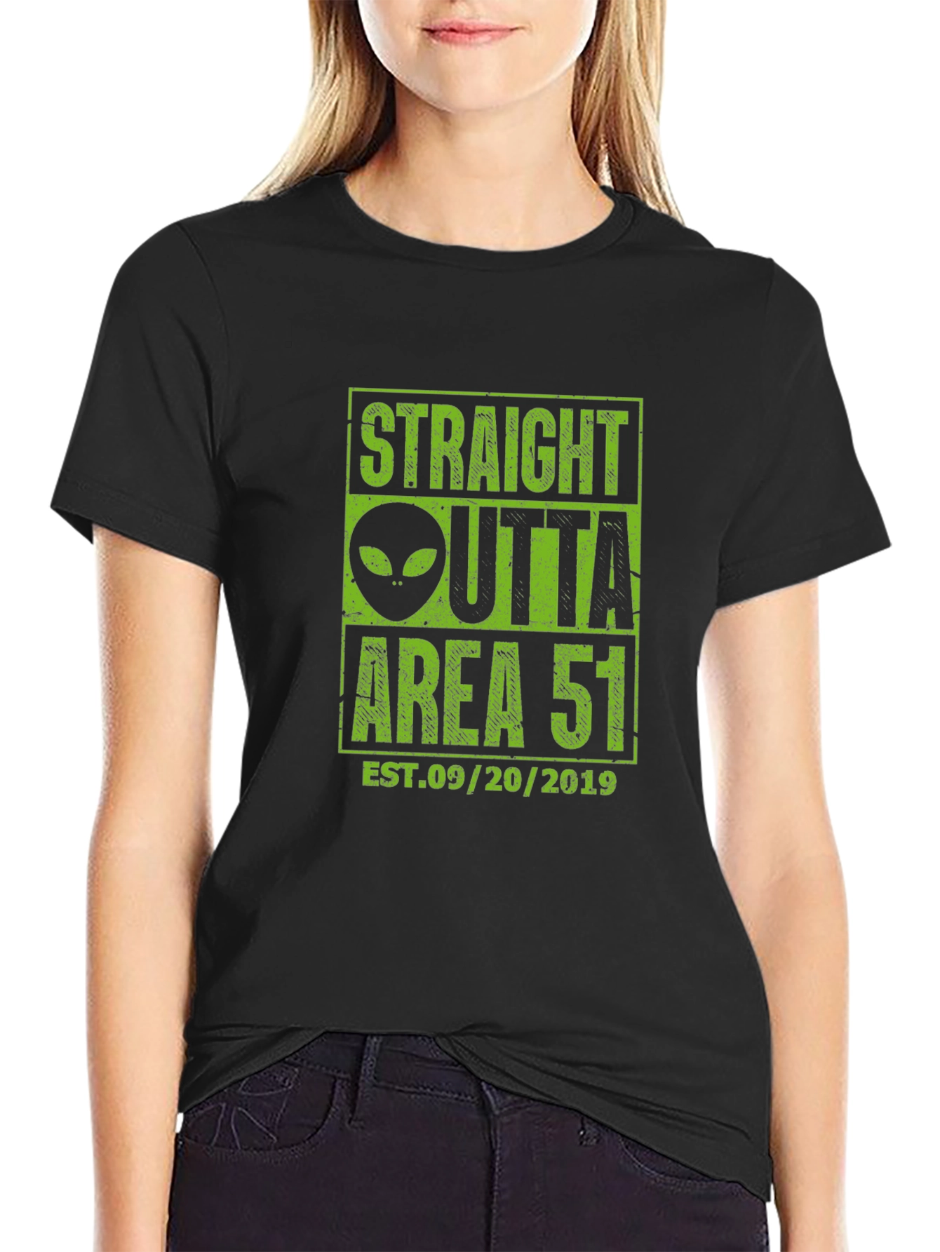 Straight Outta Area 51 T-Shirt - Alien Design