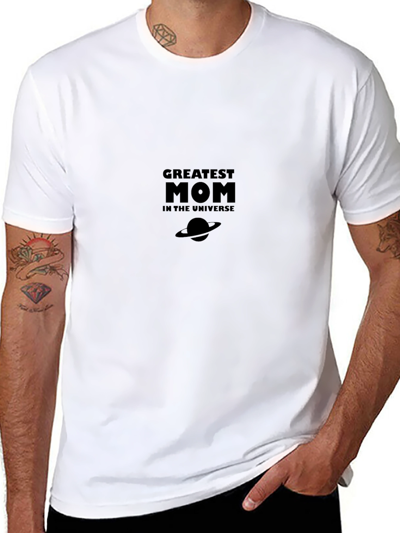 Greatest Mom in the Universe Black T-Shirt