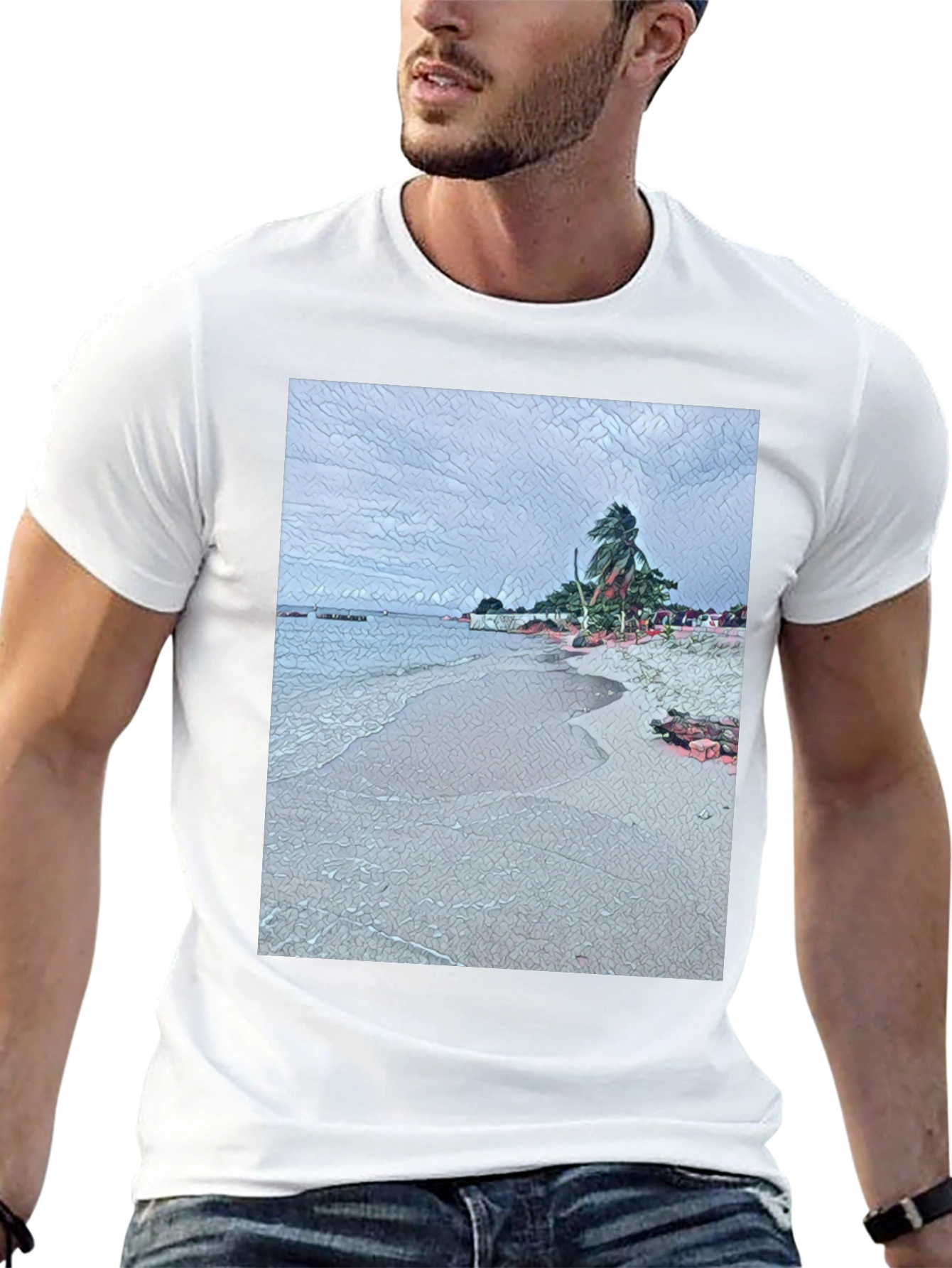 Beach Scene Graphic Tee - Island Vibes