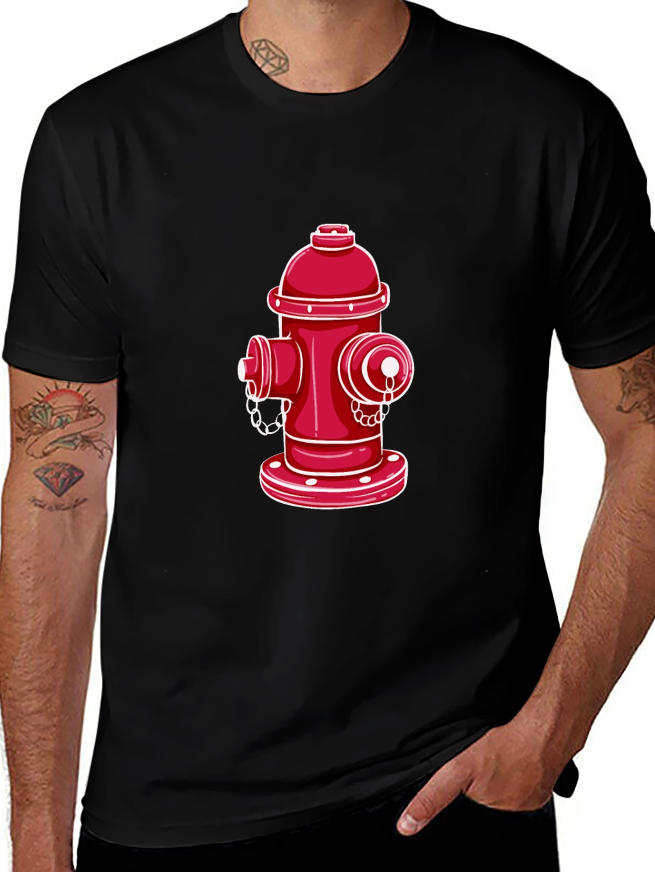 Fire Hydrant Graphic Tee - Black
