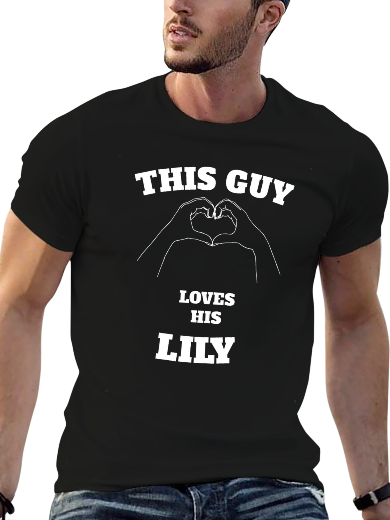 This Guy Loves His Lily Black T-Shirt