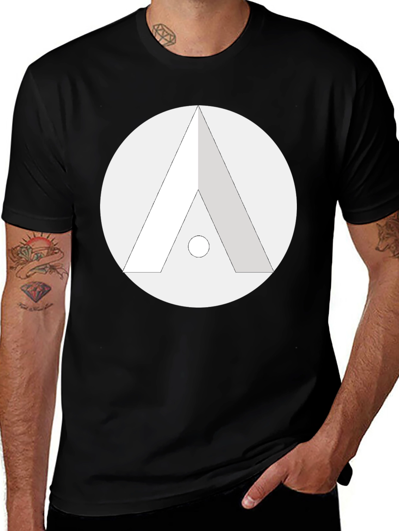 Geometric Logo Black T-Shirt