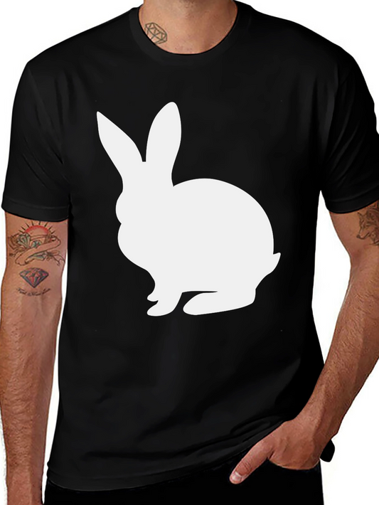 White Rabbit Graphic Tee - Black Cotton Blend