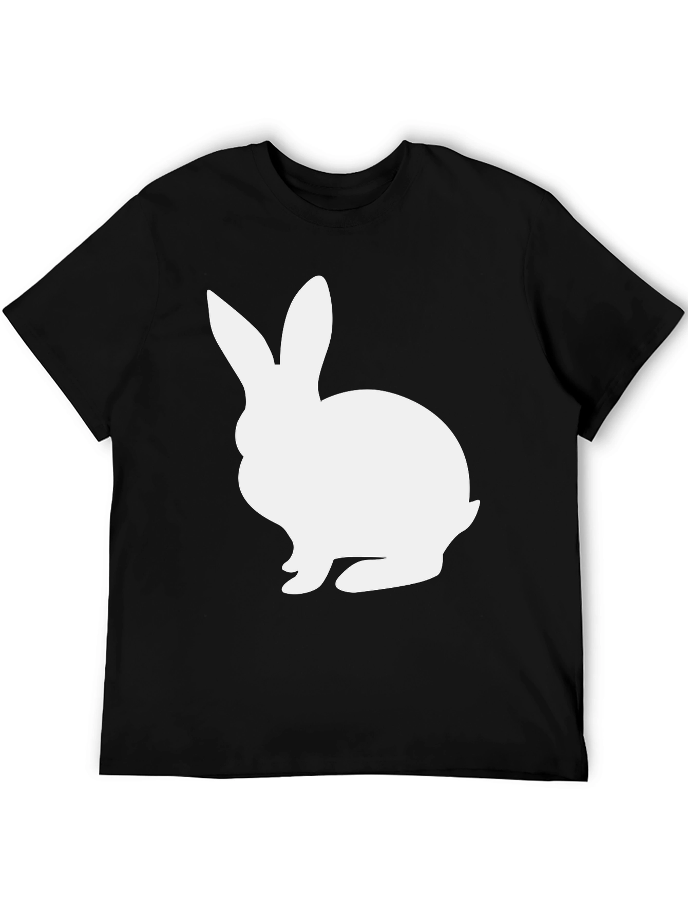 White Rabbit Graphic Tee - Black Cotton Blend