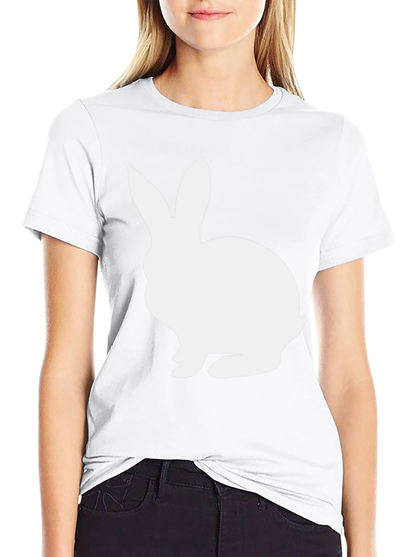 White Rabbit Graphic Tee - Black Cotton Blend