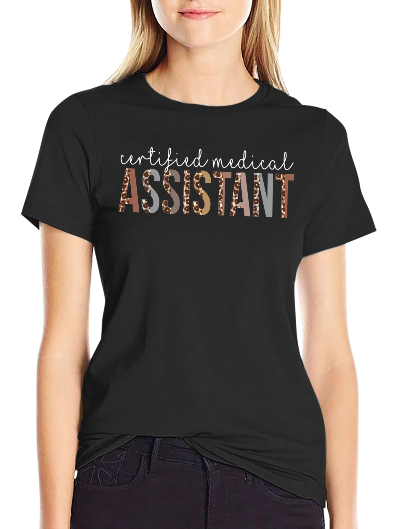 Certified Medical Assistant Leopard Print T-Shirt