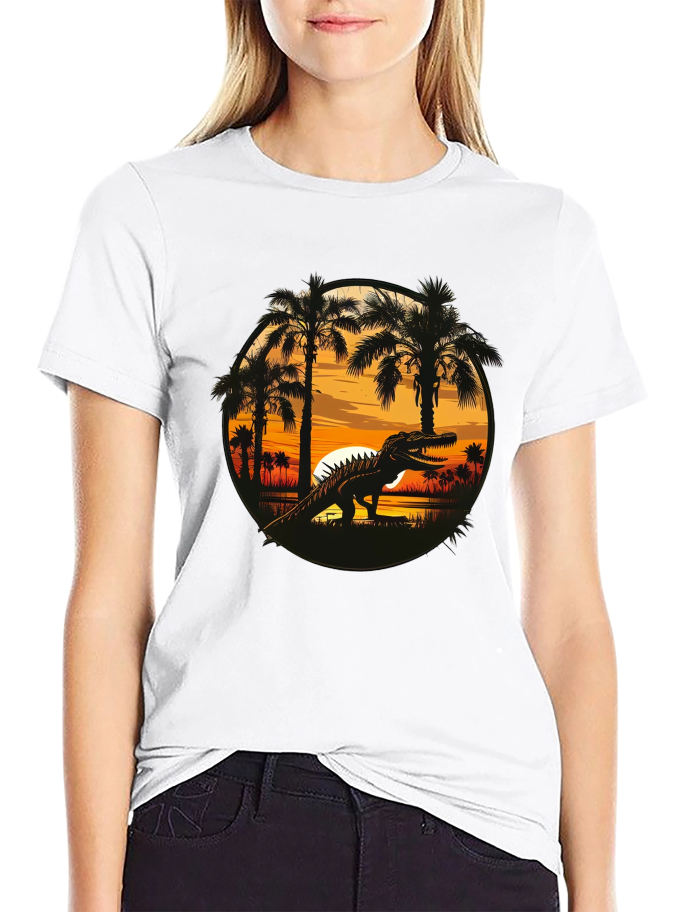 Dinosaur Sunset Graphic Tee