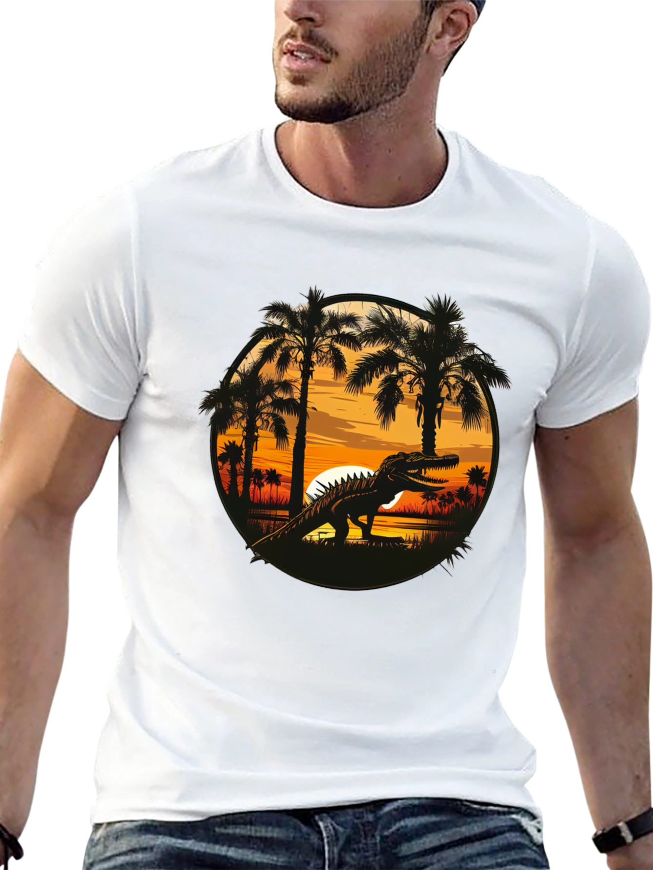 Dinosaur Sunset Graphic Tee