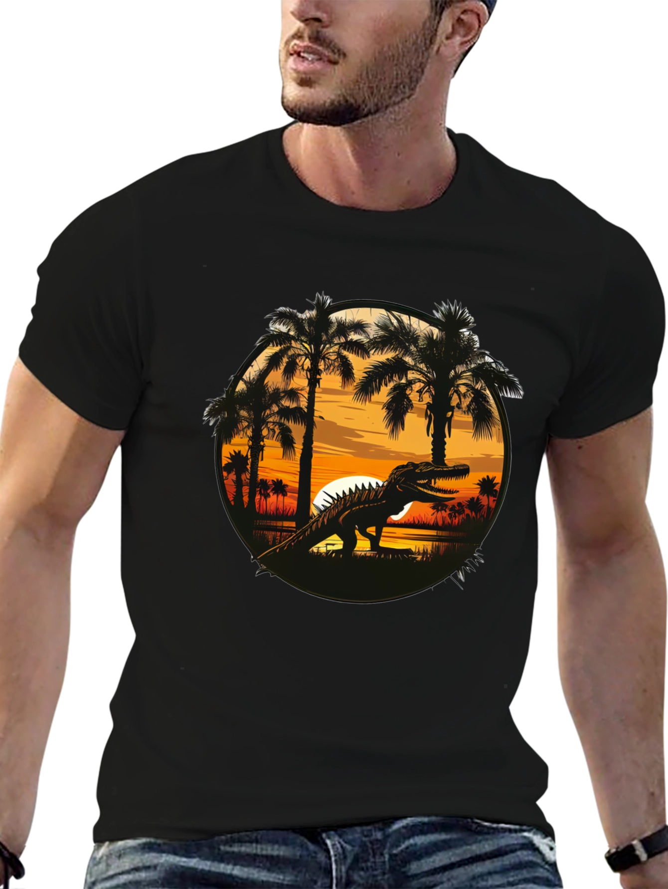 Dinosaur Sunset Graphic Tee