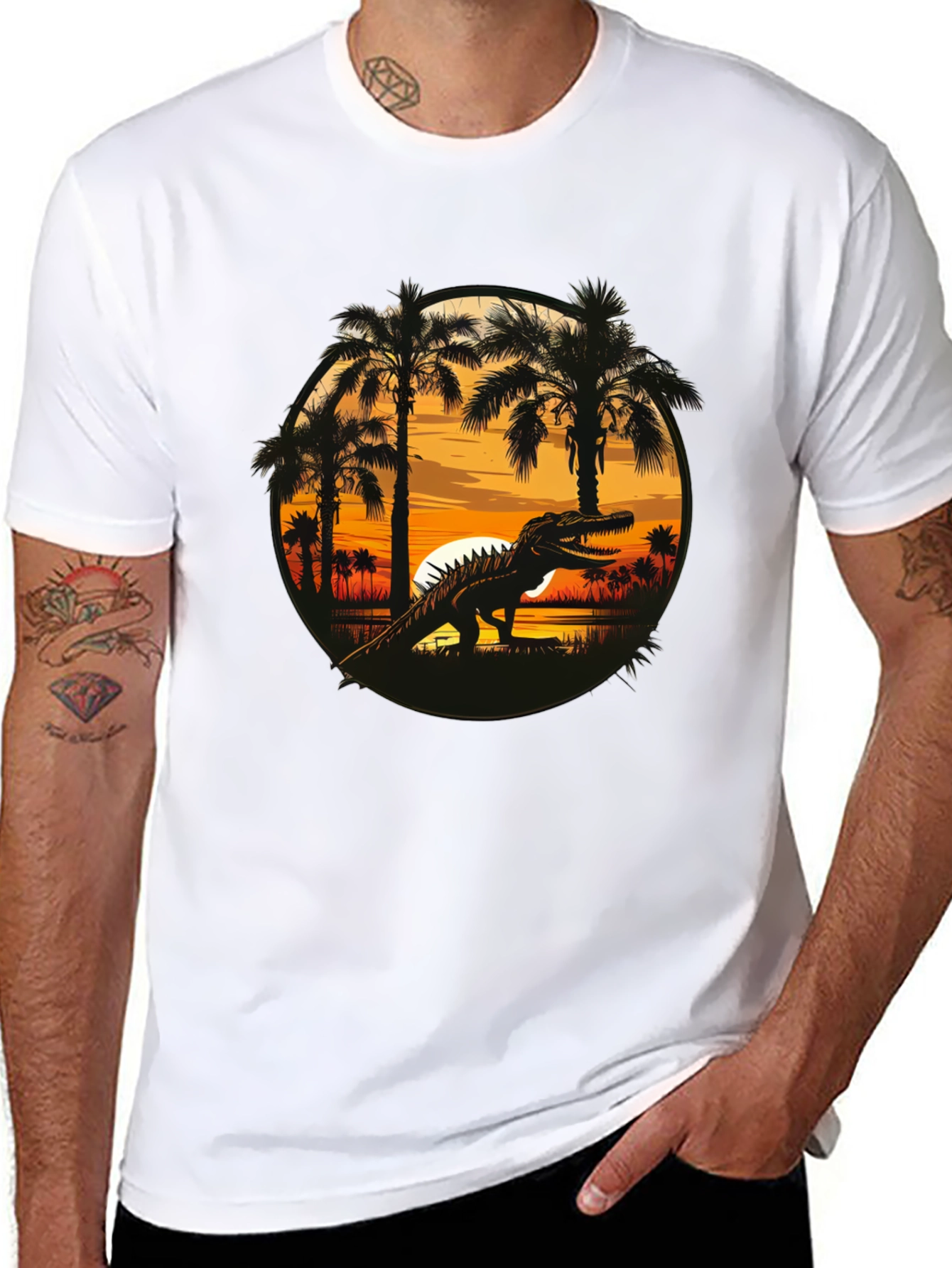Dinosaur Sunset Graphic Tee