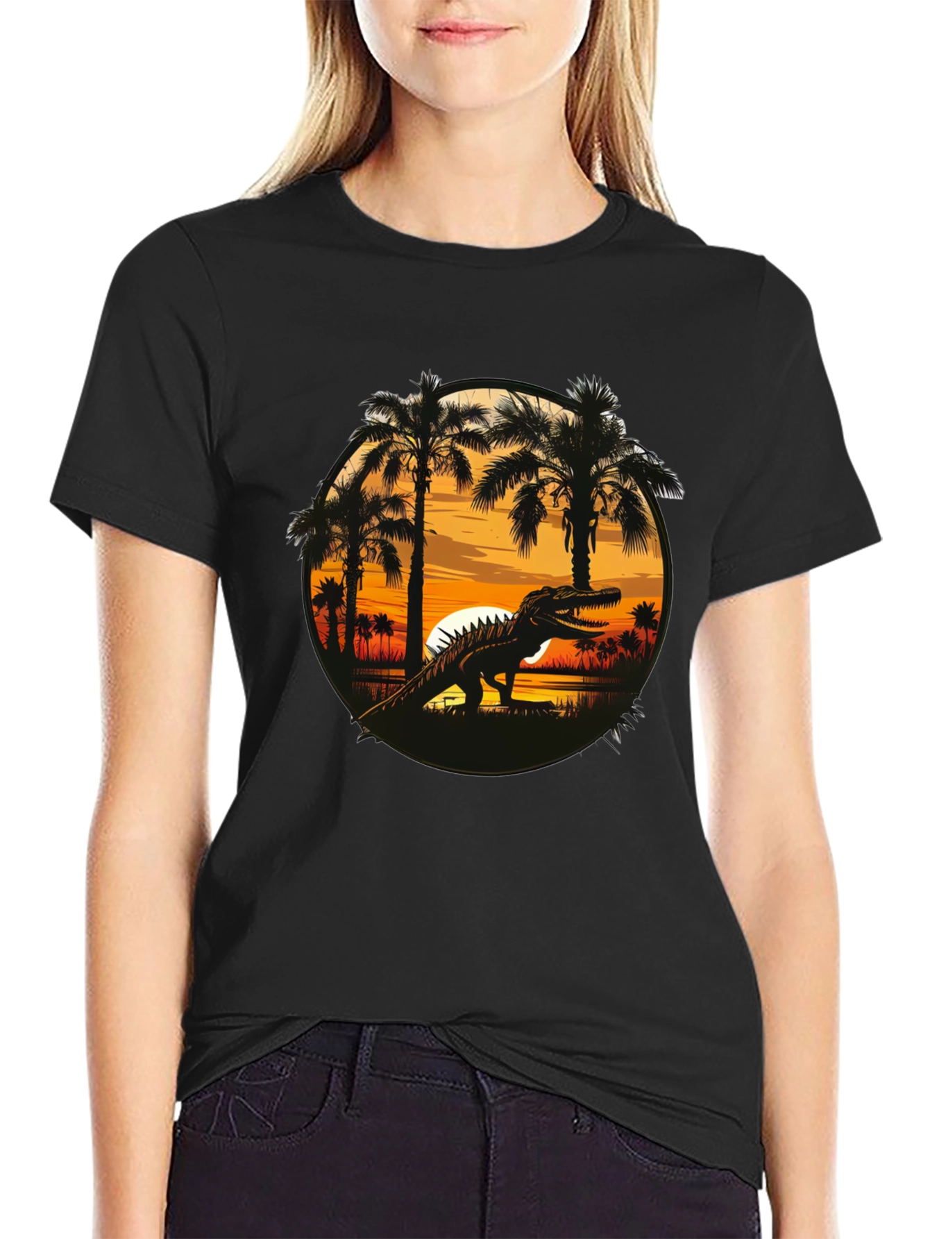 Dinosaur Sunset Graphic Tee