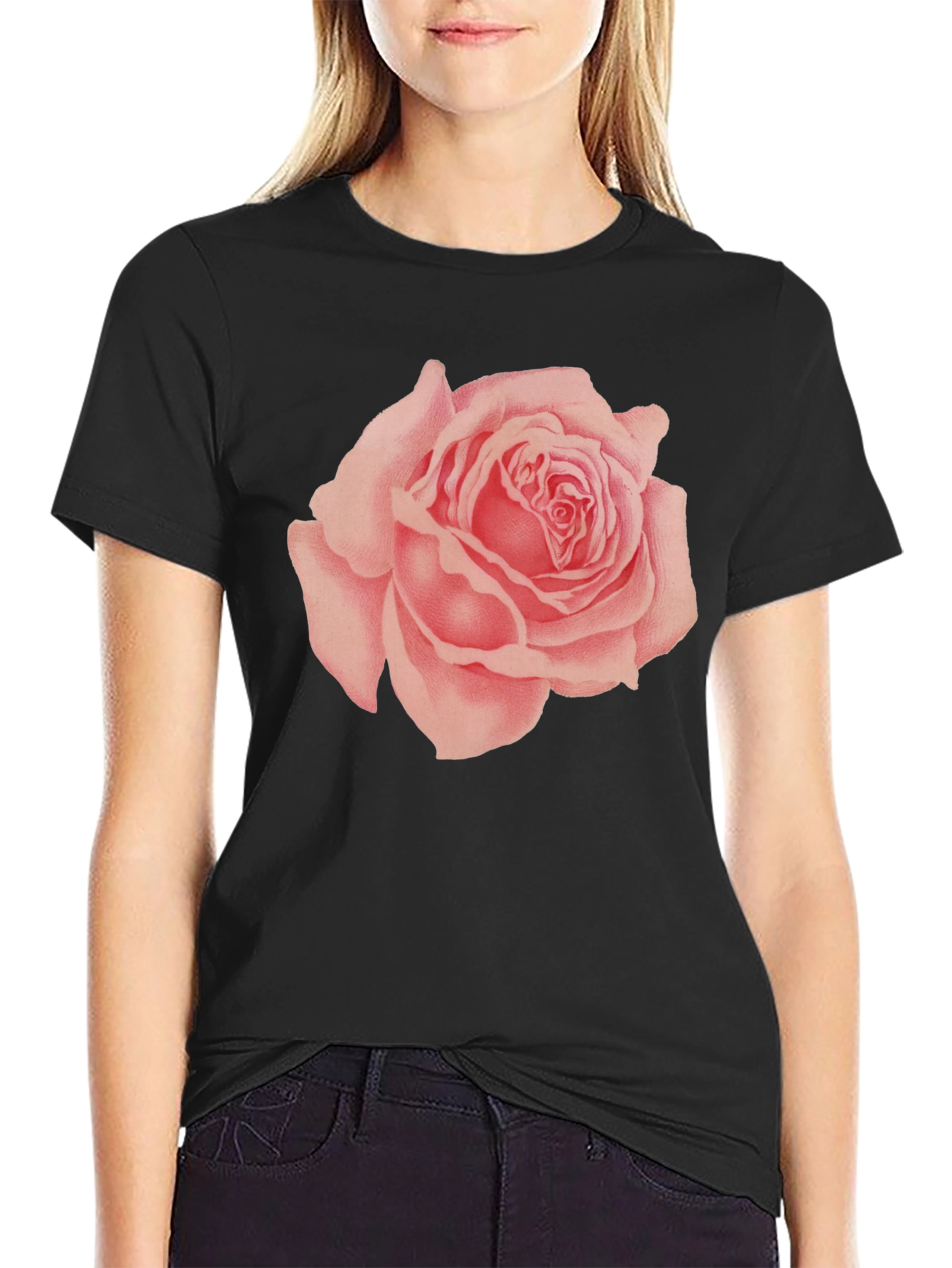 Rose Graphic Black T-Shirt