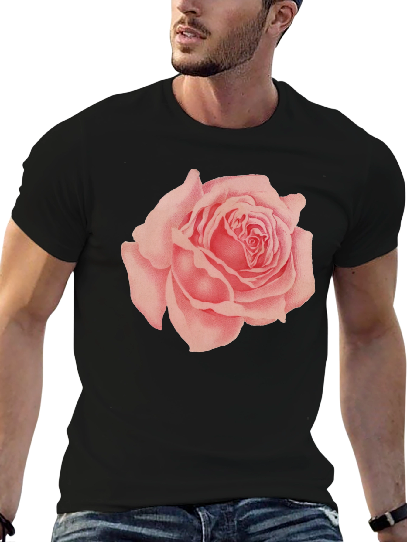 Rose Graphic Black T-Shirt