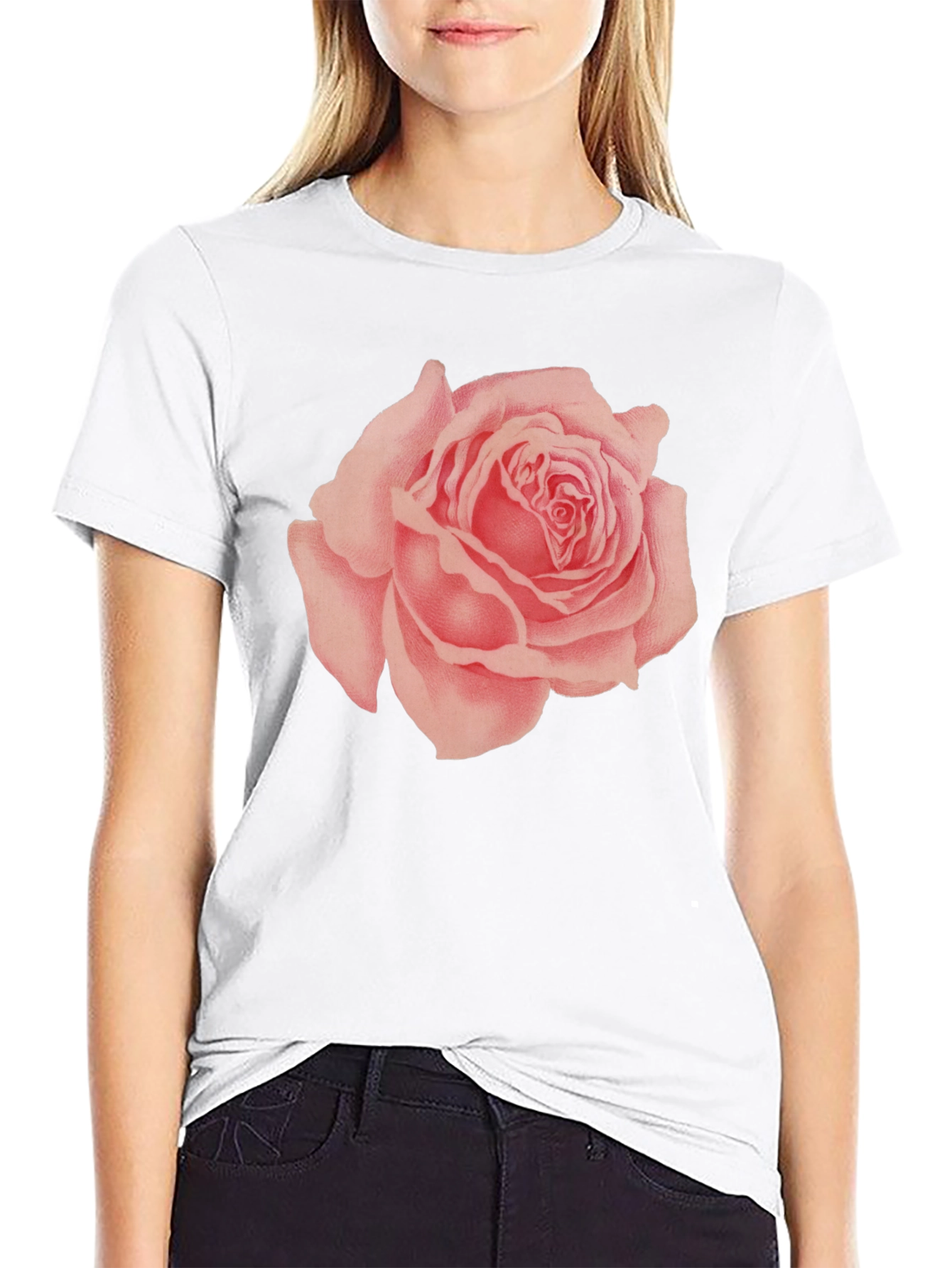 Rose Graphic Black T-Shirt