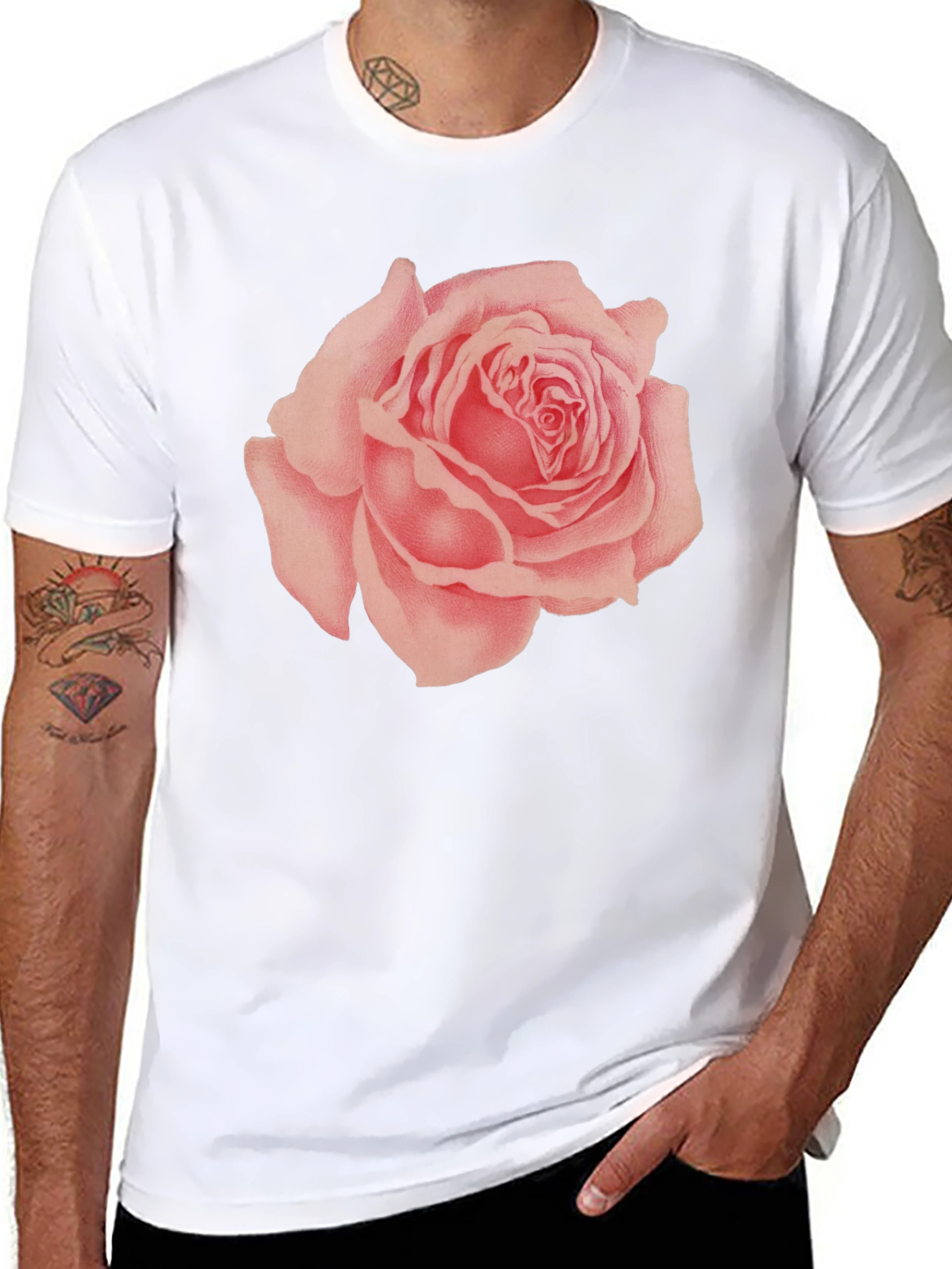 Rose Graphic Black T-Shirt