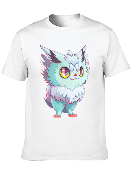 Cartoon Owl Graphic Black T-Shirt