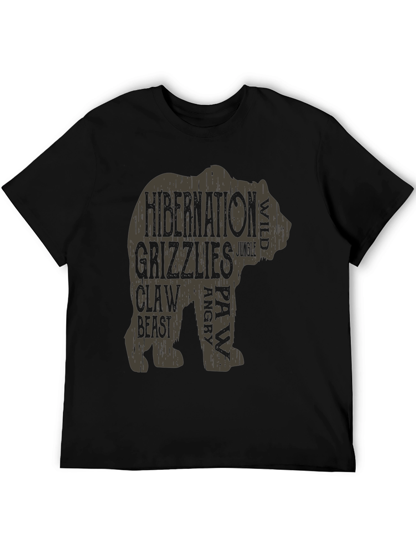 Bear Word Art Graphic T-Shirt