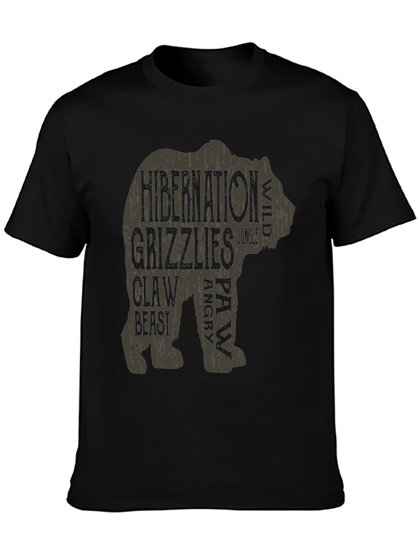 Bear Word Art Graphic T-Shirt