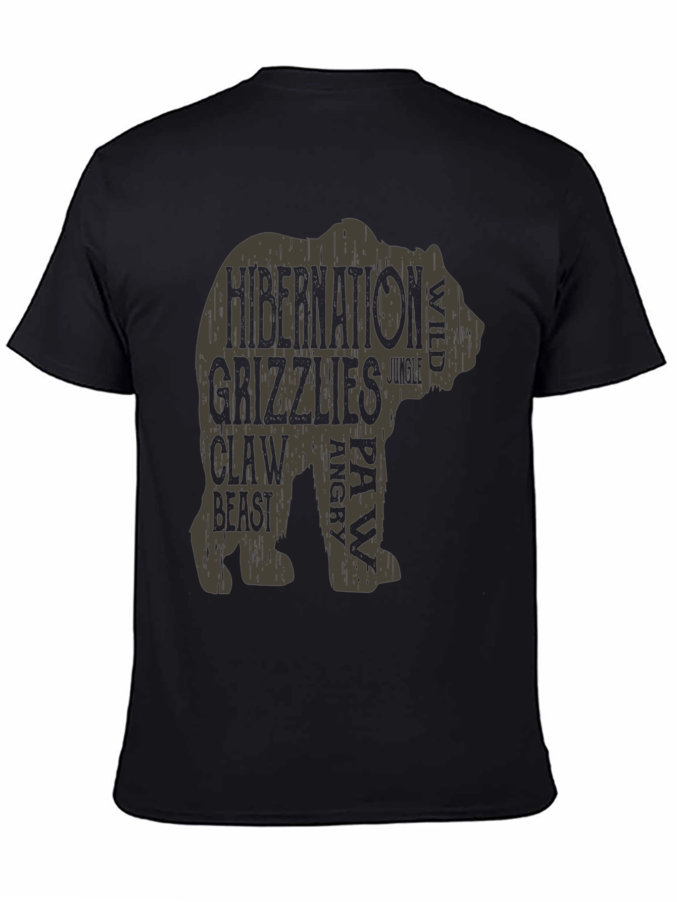 Bear Word Art Graphic T-Shirt