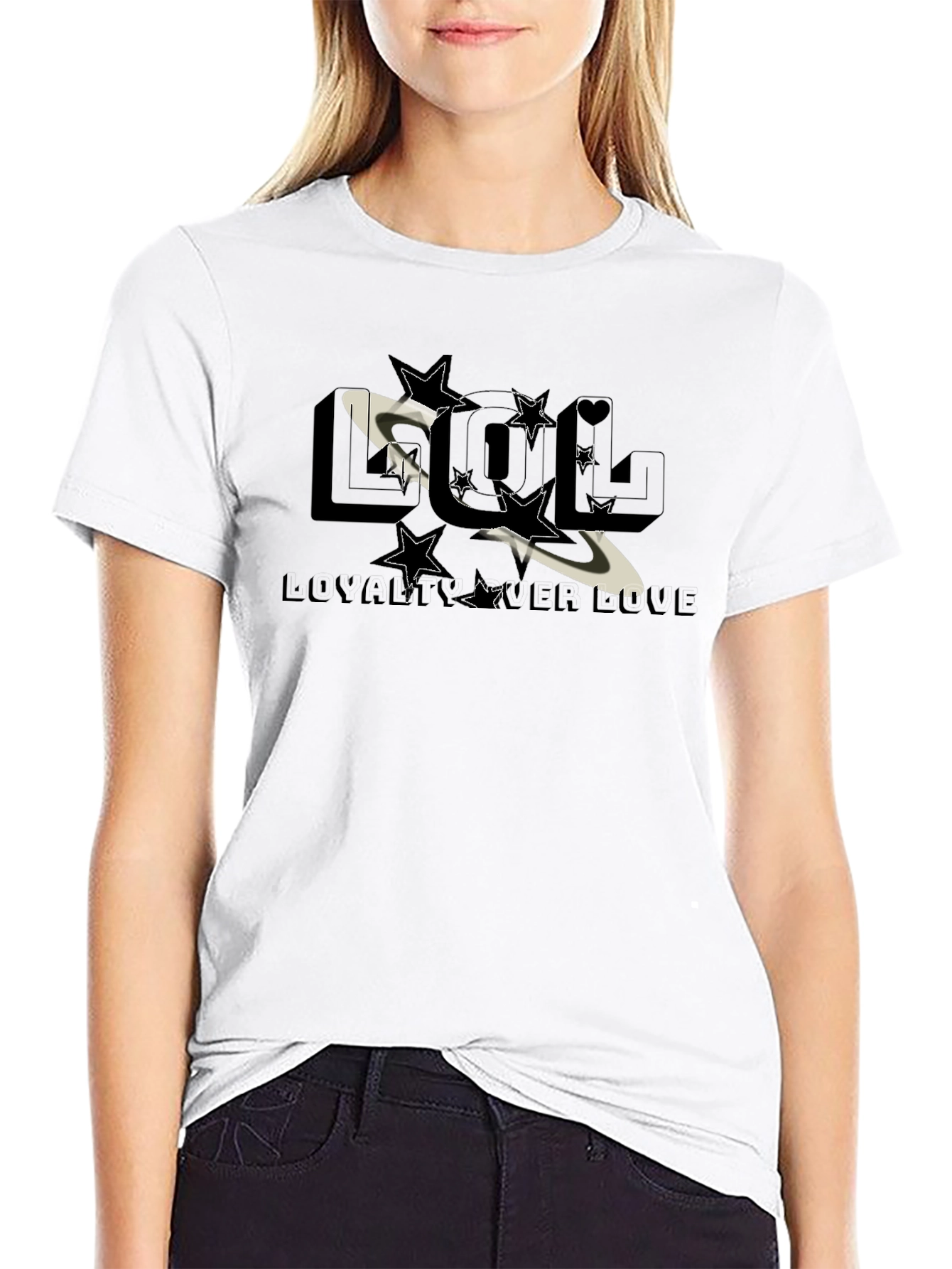 LOL Loyalty Over Love Graphic Print Tee