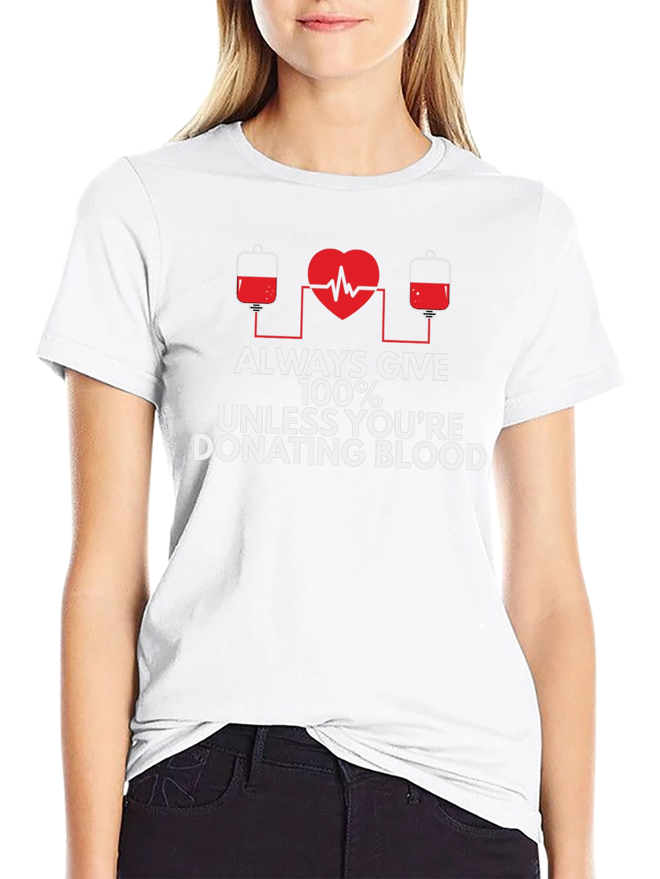 Donate Blood T-Shirt - Always Give 100%