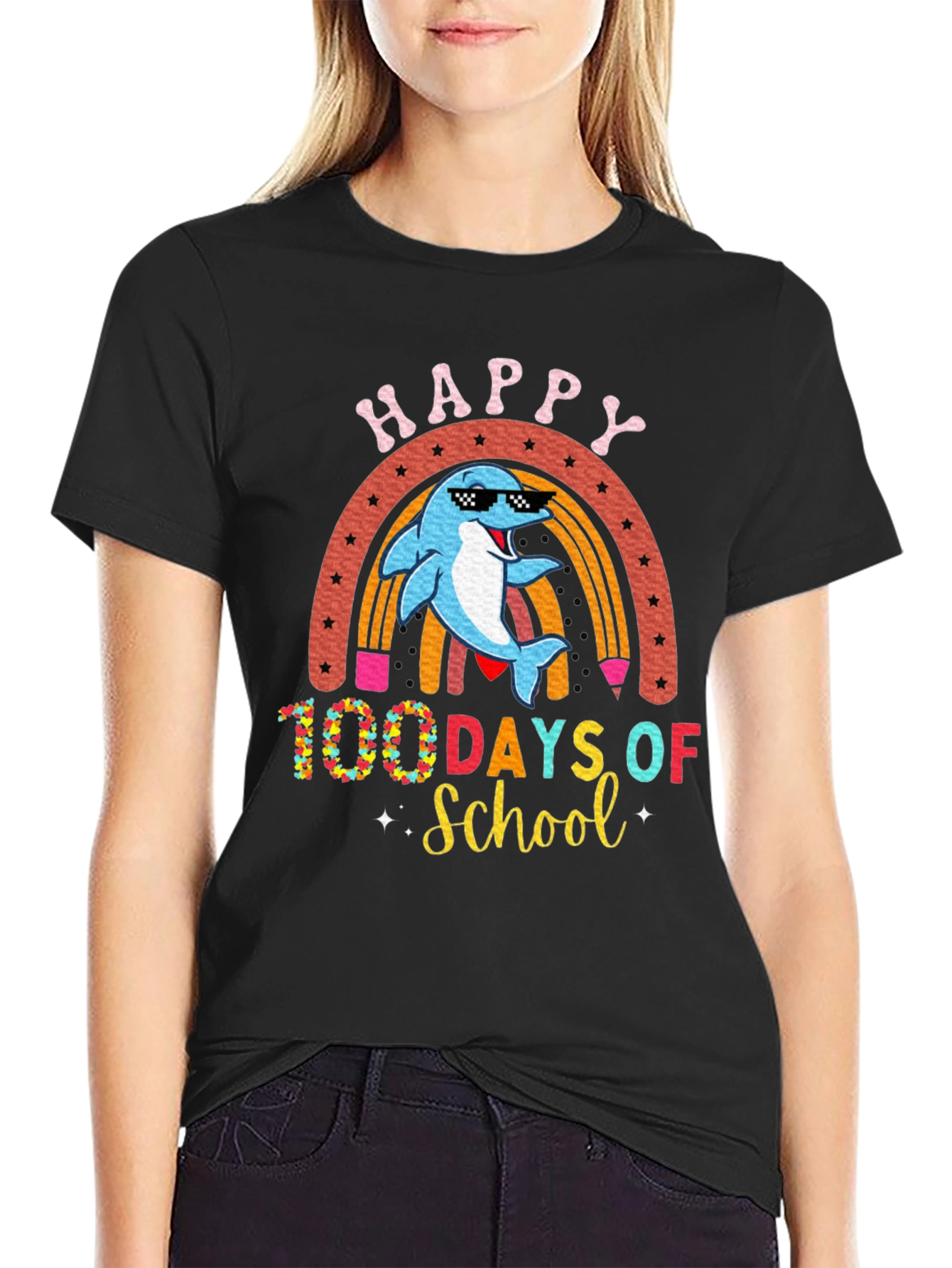Happy 100 Days of School Dolphin T-Shirt