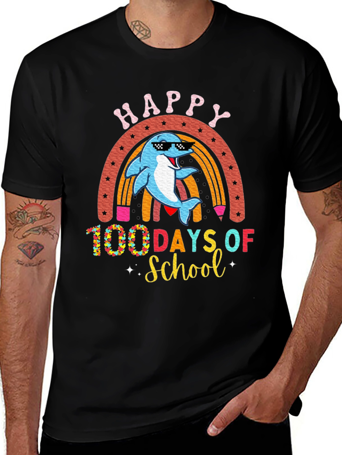 Happy 100 Days of School Dolphin T-Shirt