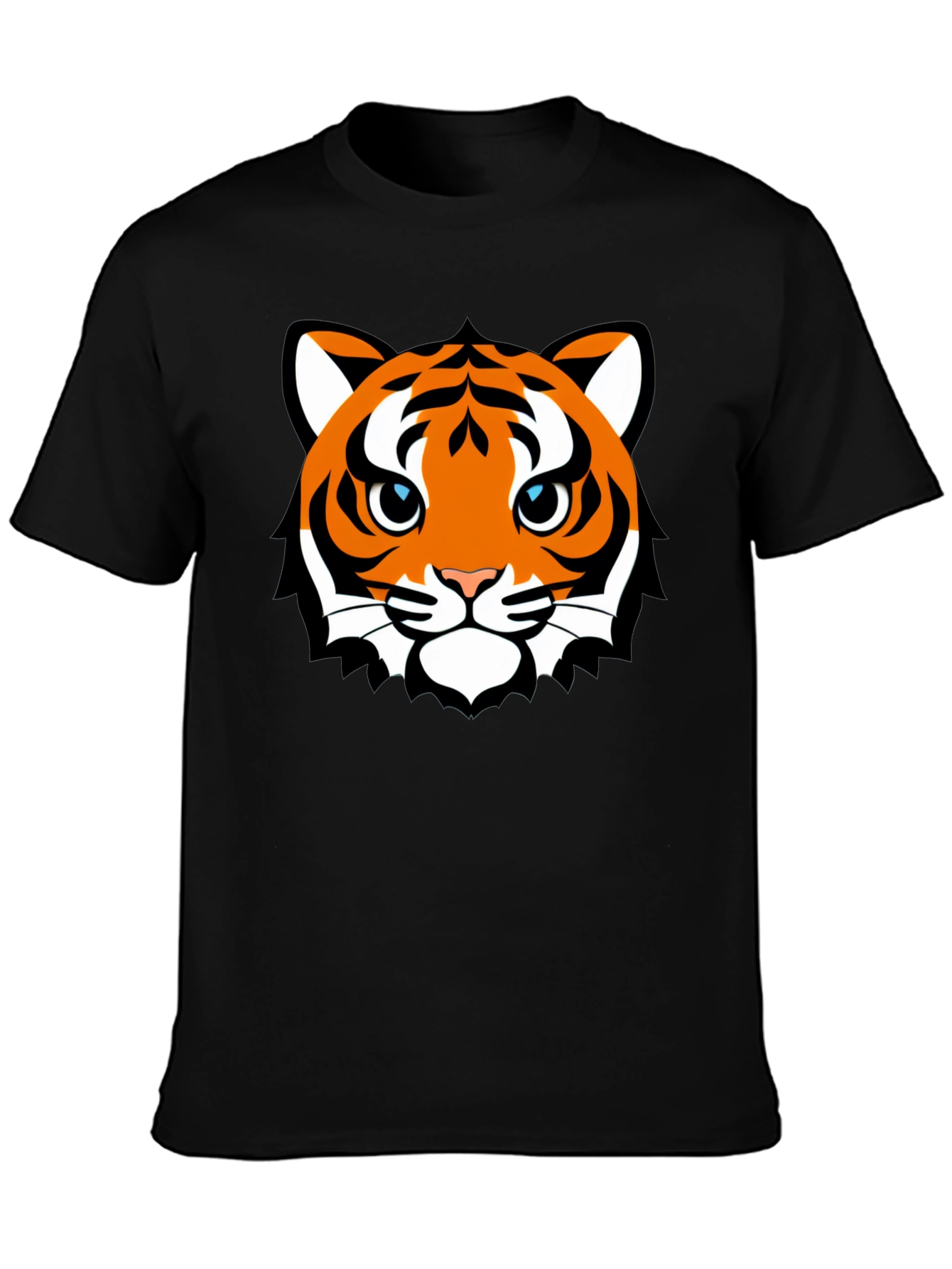 Tiger Face Graphic T-Shirt - Mens Black Tee