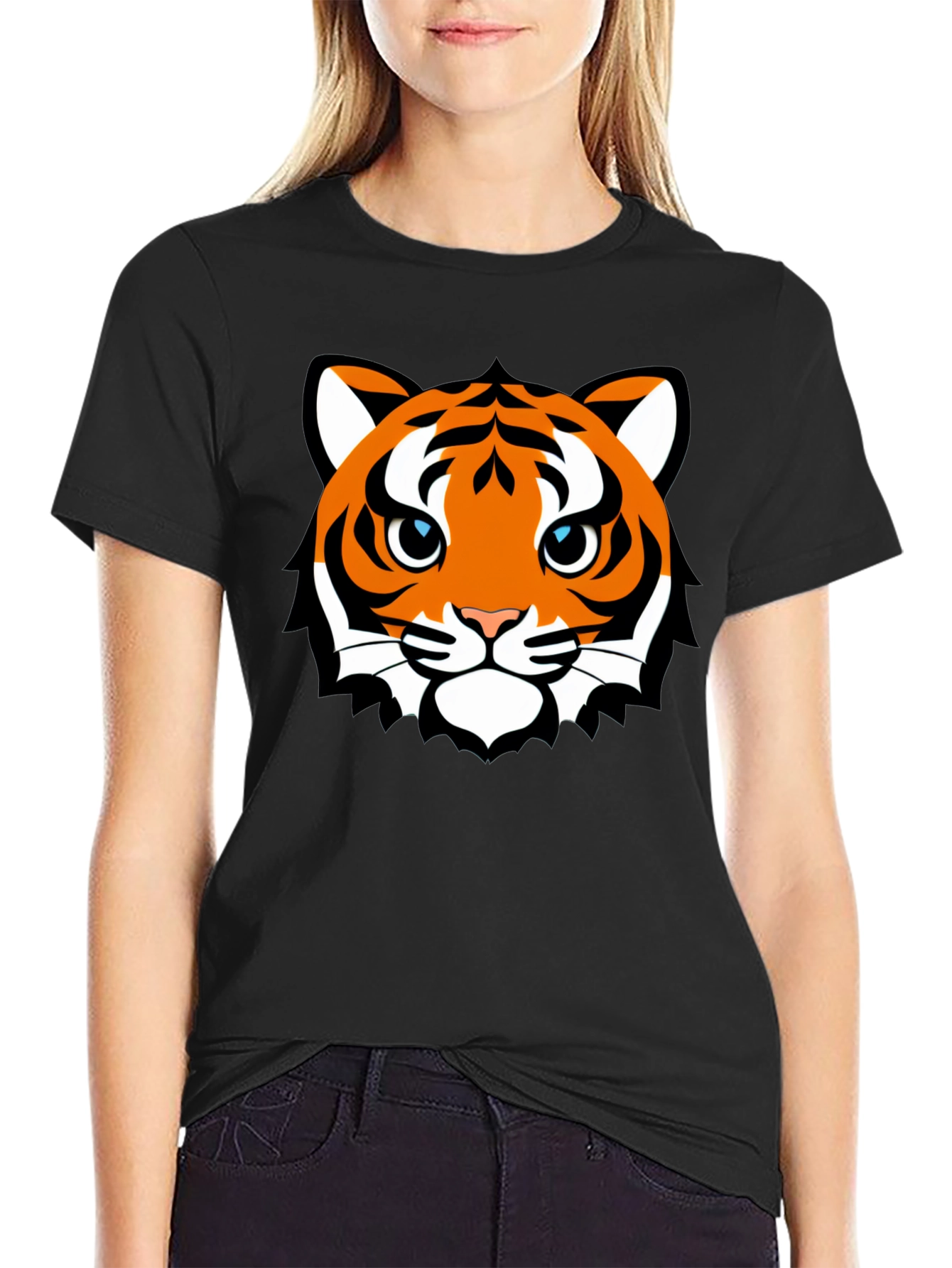 Tiger Face Graphic T-Shirt - Mens Black Tee