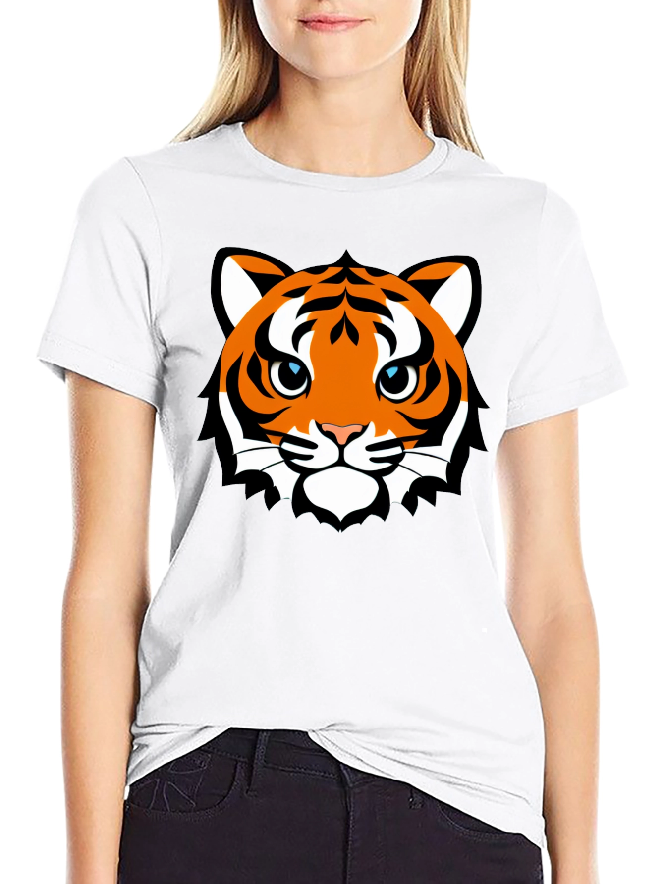 Tiger Face Graphic T-Shirt - Mens Black Tee