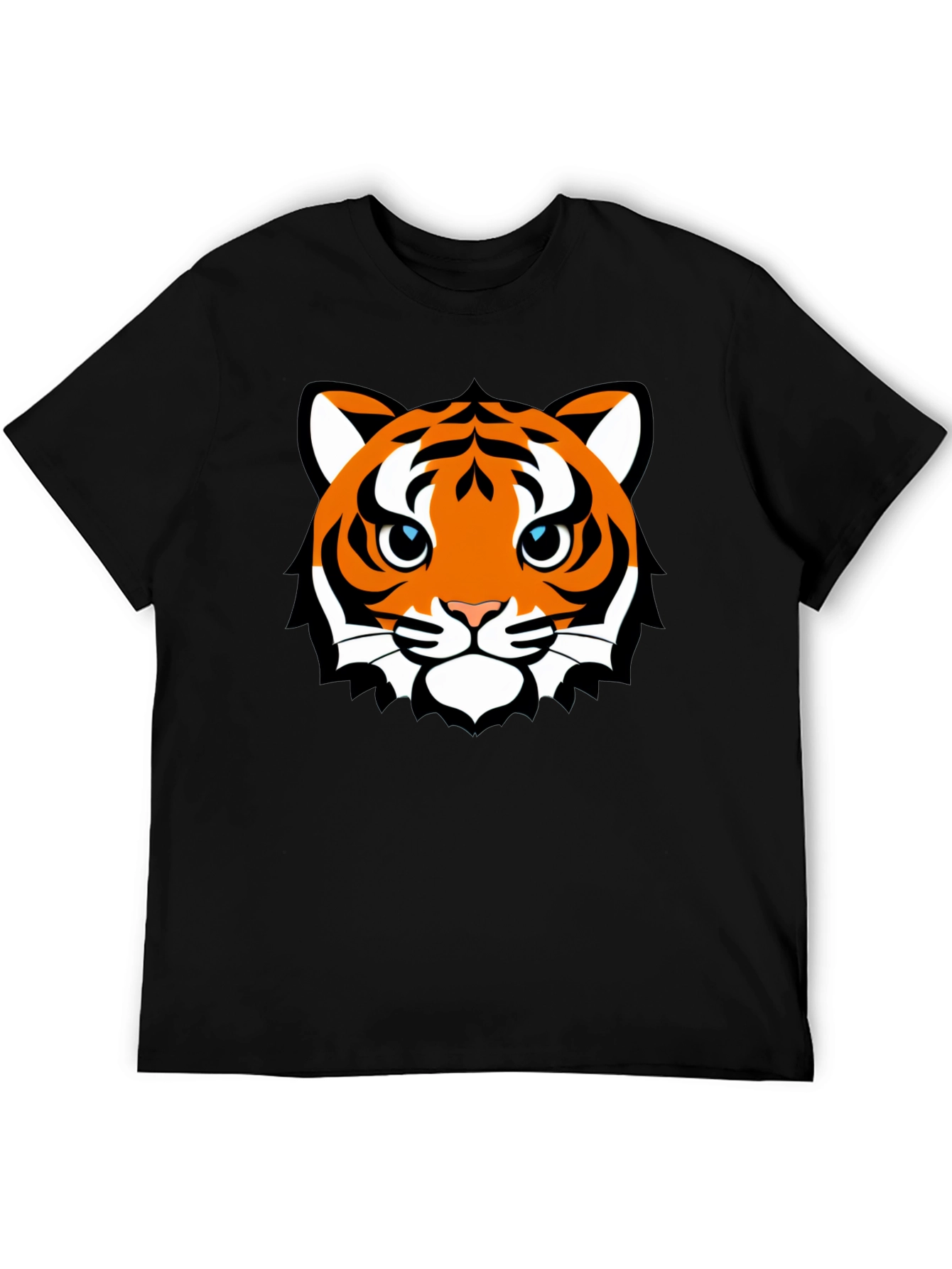 Tiger Face Graphic T-Shirt - Mens Black Tee