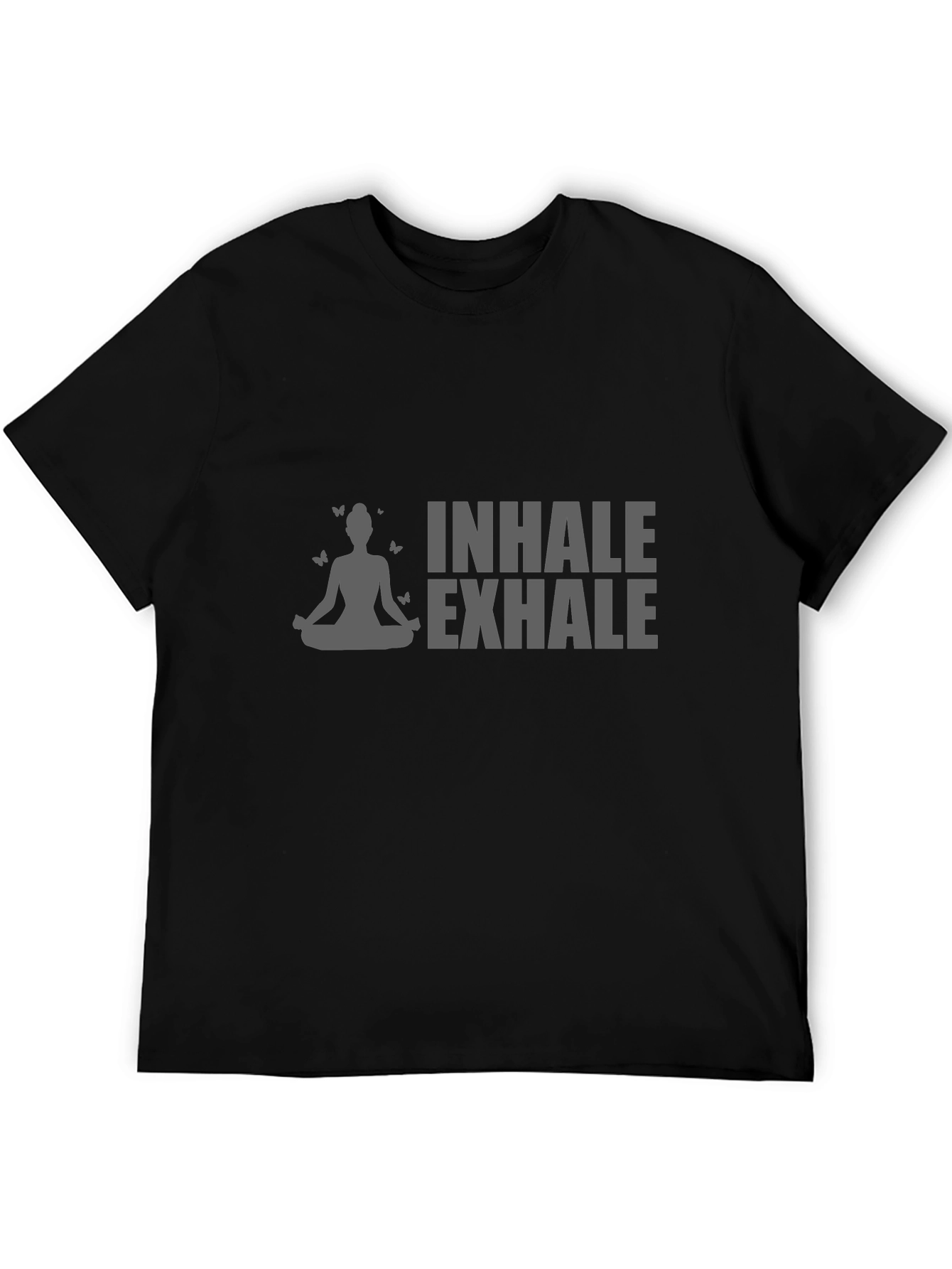 Inhale Exhale Yoga Graphic Black T-Shirt