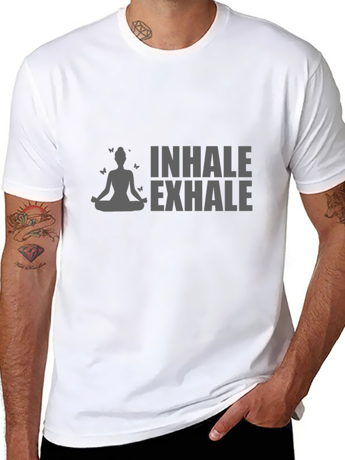 Inhale Exhale Yoga Graphic Black T-Shirt