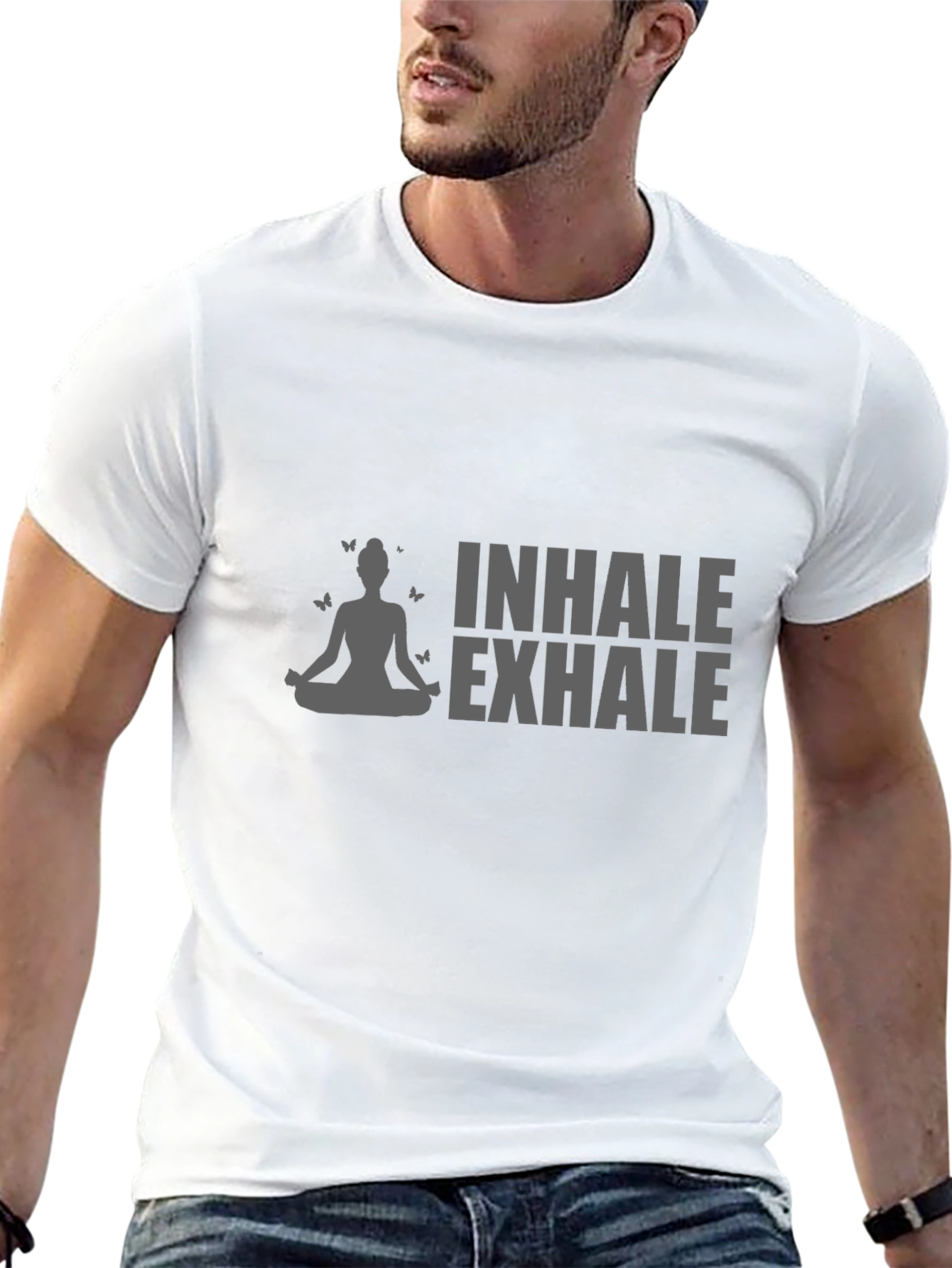 Inhale Exhale Yoga Graphic Black T-Shirt