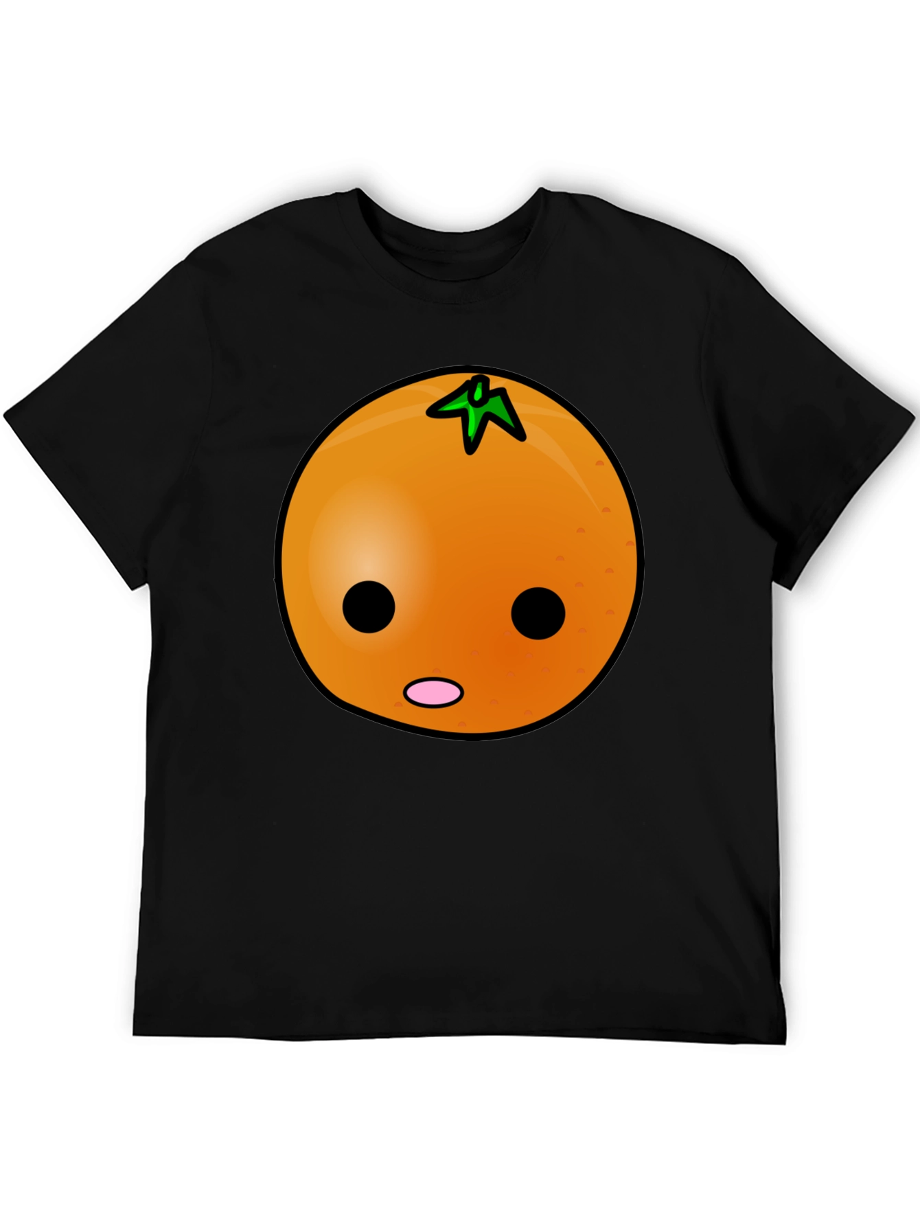 Orange Face Black T-Shirt
