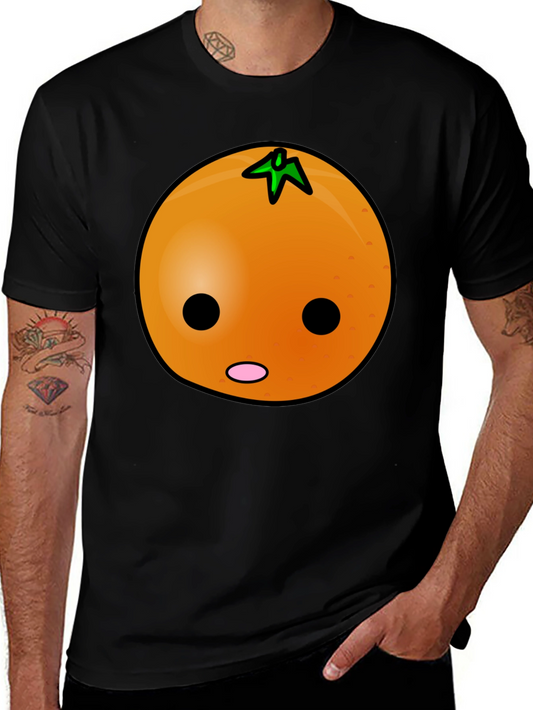 Orange Face Black T-Shirt