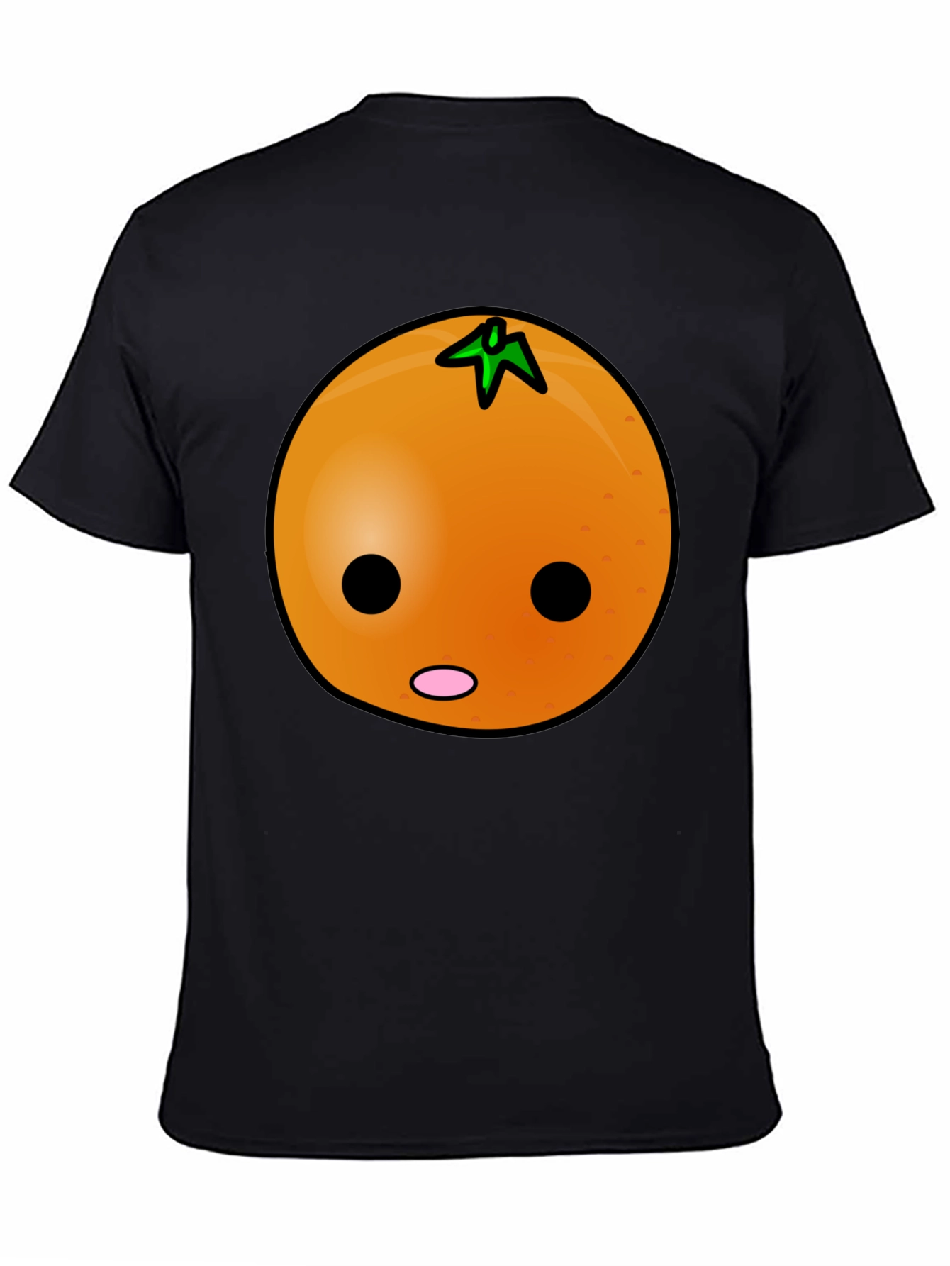Orange Face Black T-Shirt