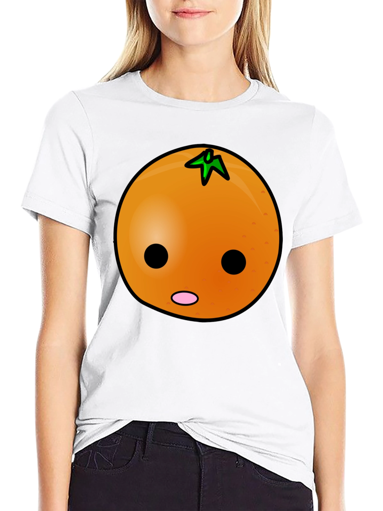 Orange Face Black T-Shirt