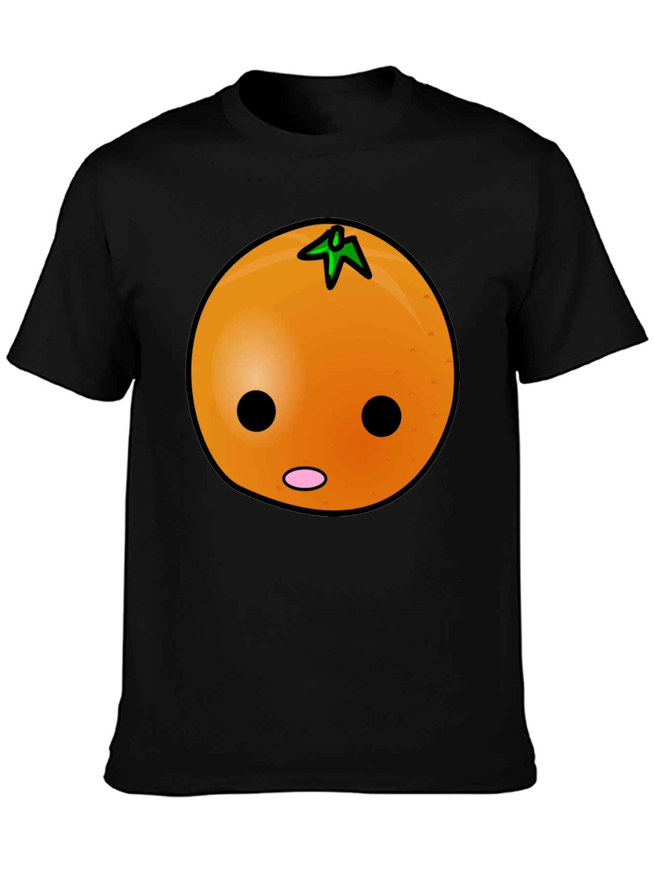 Orange Face Black T-Shirt