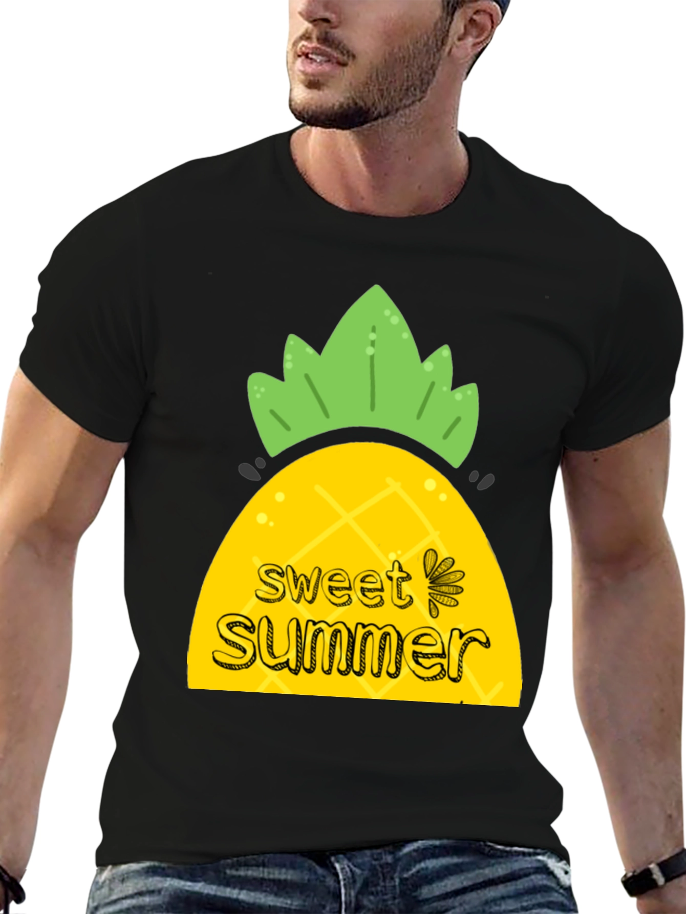 Sweet Summer Pineapple Graphic T-Shirt