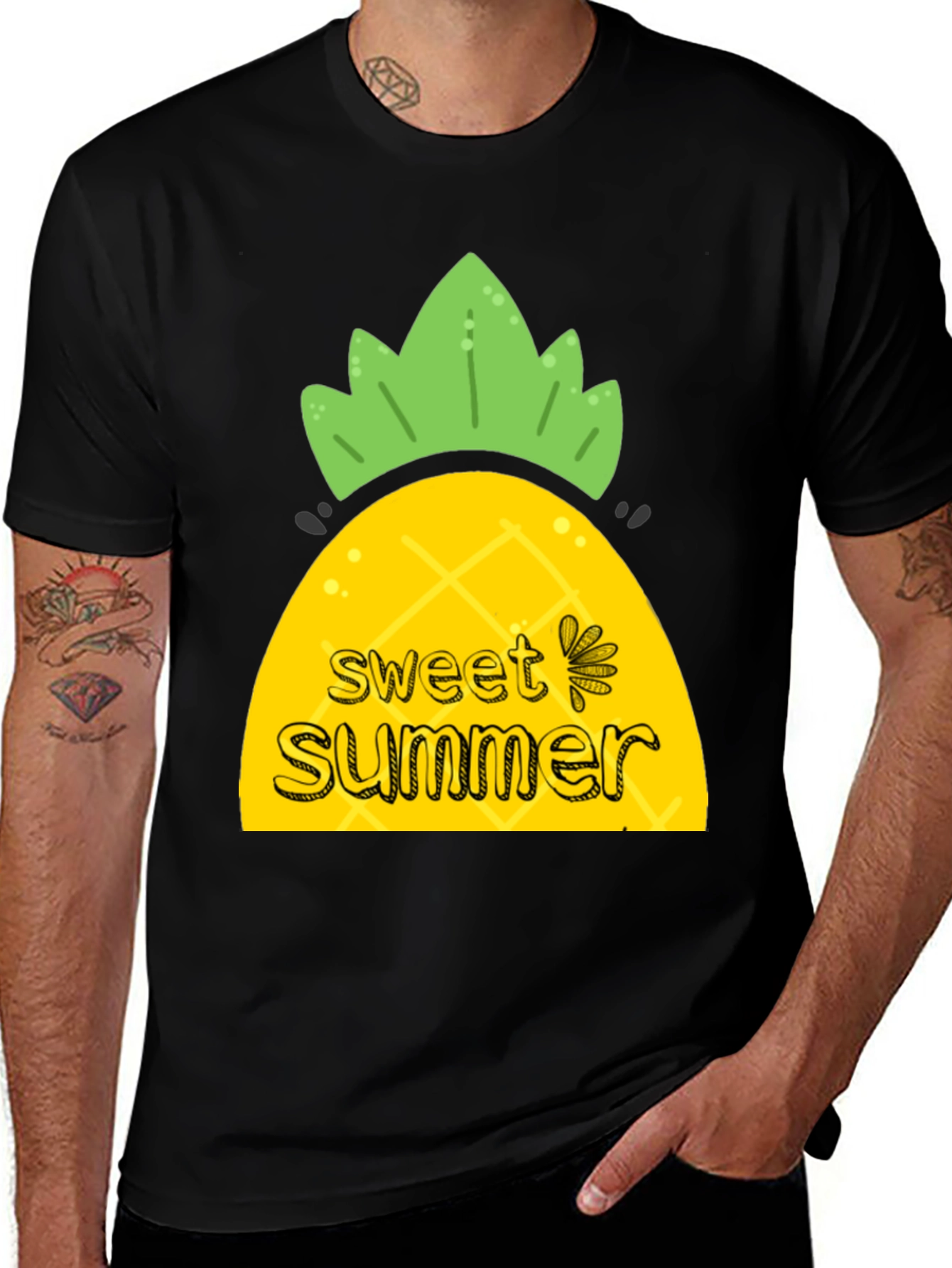 Sweet Summer Pineapple Graphic T-Shirt