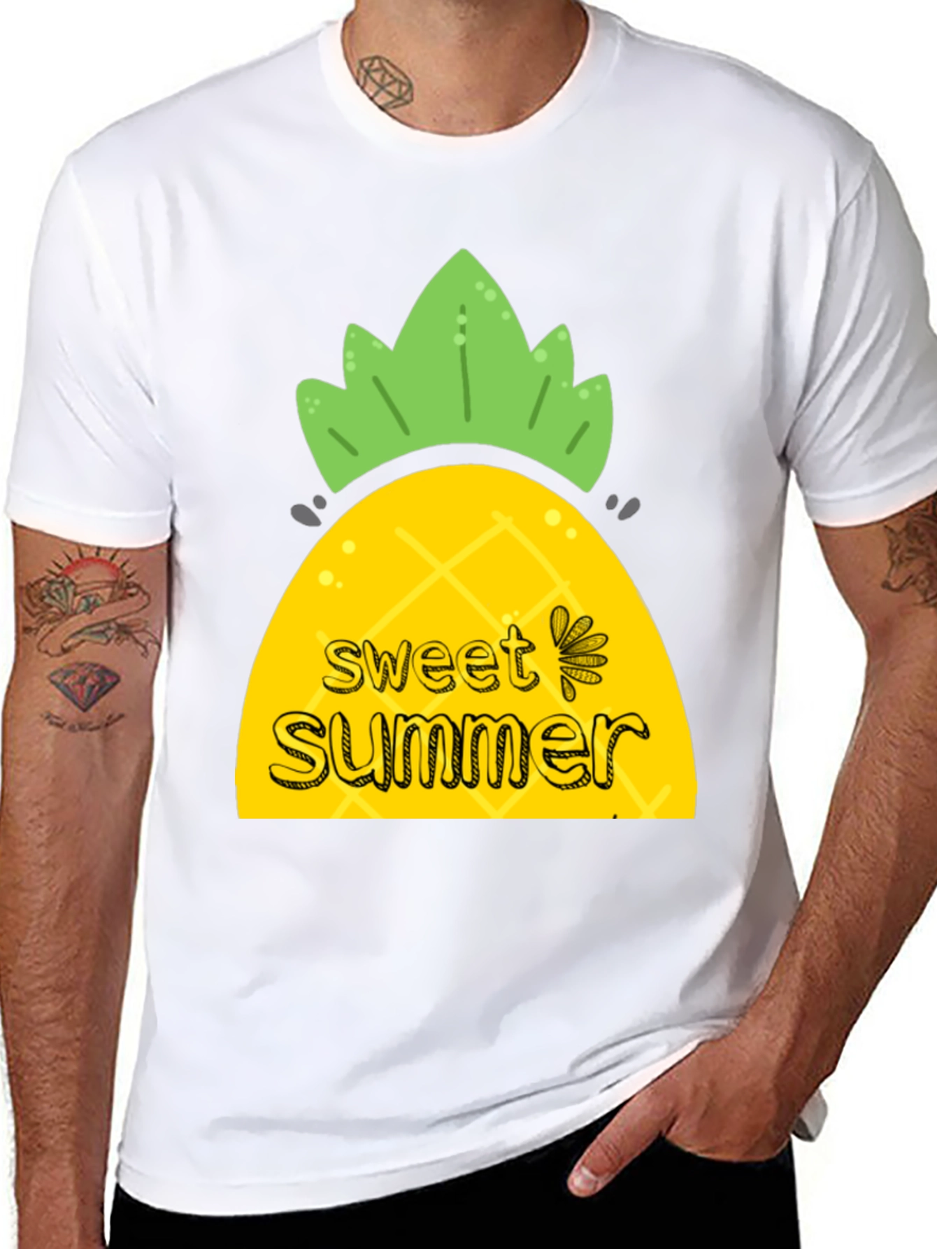 Sweet Summer Pineapple Graphic T-Shirt
