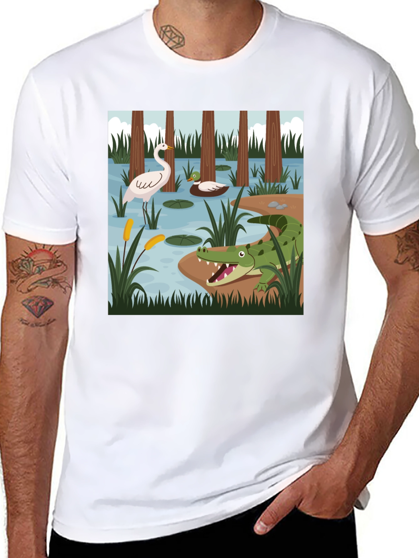 Swamp Life Graphic Tee - Mens Black T-Shirt